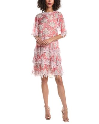 Valentino Rhododendron Print Silk Dress