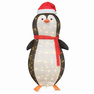 vidaXL Figura De Ping&uuml;ino De Nieve Con 600 Led C&aacute;lido 78 X 178 Cm Tela Vidaxl