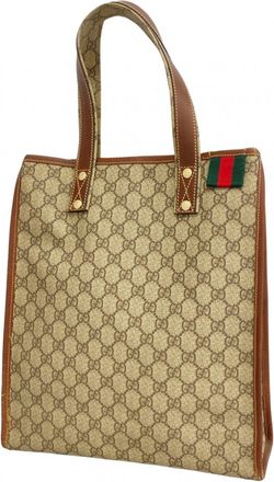 Gucci Beige Brown Pvc Tote Bag (Pre-Owned)