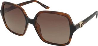 Guess Oversized Vierkante Plastic Zonnebril - unisex - Zonnebrillen - Bruin - 57 MM - Accessoires