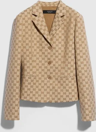 Gucci GG Cotton Canvas Jacket, Beige