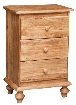 Biscottini International Biscottini - Mesita De Noche De Estilo Country De Madera Maciza De Tilo Acabado Con Efecto Natural 50x35x75 Cm