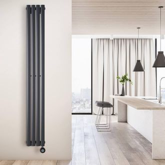 Eden Paris Teppra 1200W Electric Vertical Radiator in Anthracite with Smart WiFi in Dark Grey
