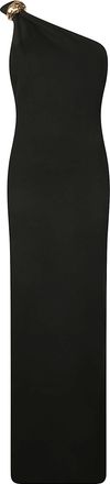 Elisabetta Franchi Red Carpet One Shoulder Viscose Dress