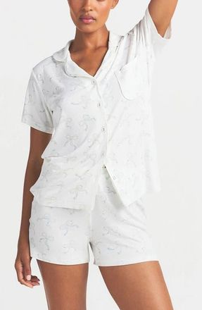 SKIMS Soft Lounge Short Sleep Set in Ivory Pearl Bows Print at Nordstrom, Size X-Large