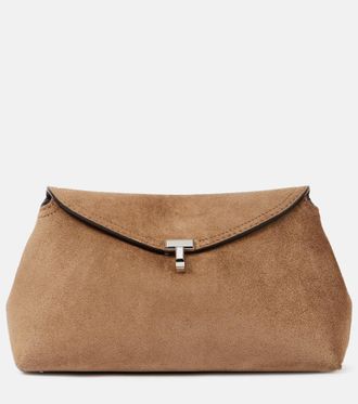 Toteme T-Lock suede clutch