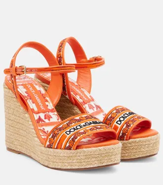Dolce & Gabbana Floral embroidered espadrille wedges