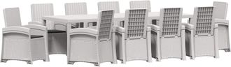 vidaXL Conjunto De Comedor De Jard&iacute;n 11 Uds. Blanco Y Antracita Pp Vidaxl