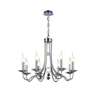 Netlighting Danya Pendant Round 8 Light E14 Polished ChromeCrystal in Silver