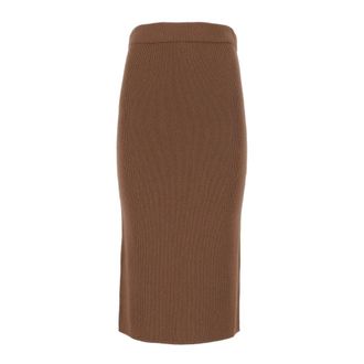 Max Mara Mstzucca Rok - Dames - Rokken - Bruin - Maat: S Wol