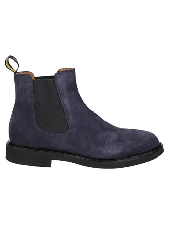 Doucal's Blue Beatles Suede Elastic Ankle Boots