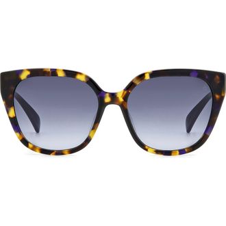 Rag & Bone 56mm Gradient Polarized Square Sunglasses in Yellow Havana/Grey Shaded at Nordstrom Rack