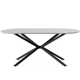 Concept Usine Mesa de comedor gris y negra para 6 personas, 180 cm