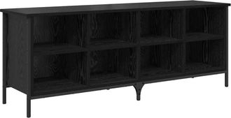 vidaXL Shoe Cabinet with Shelf with Storage Black Oak 131 x 35 x 50 cm vidaXL