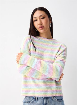 Only Womens Pastel stripes chenille sweater
