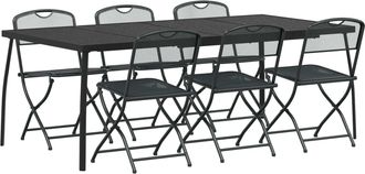 vidaXL Juego De Muebles De Exterior 7 Uds. Gris Antracita Vidaxl