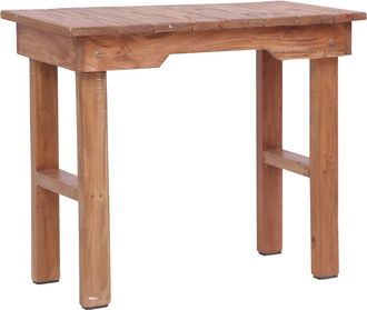 vidaXL Mesa Auxiliar Madera Maciza De Caoba 70x35x60 Cm Vidaxl