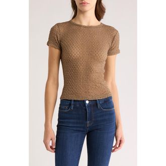 Frame Denim Textured Semisheer Mesh T-Shirt in Cypress at Nordstrom Rack, Size X-Large