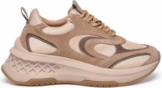 Emanuelle Vee Schoenen, Dames, Beige, 38 EU, Leer, Arcade Sneakers