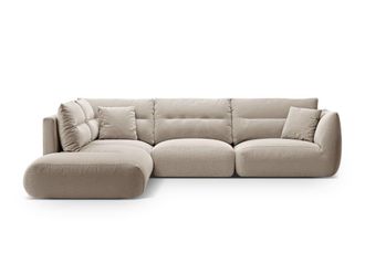 CXL by Christian Lacroix Sof&aacute; esquinero modular 7 plazas tejido estructural beige claro