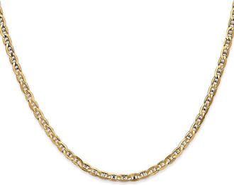 Diamond2Deal 10k Yellow Gold 3mm Concave Anchor Chain Necklace