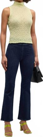 Frame Denim Jetset Crop Mini Boot Cut Jeans In Blue