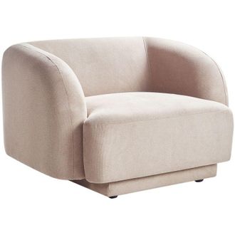 Beliani Beliani - Poltrona Glam Art Deco con Braccioli Tessuto Tortora Skjanes