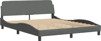 vidaXL Estructura De Cama Dover Tela Gris Oscuro 152x203 Cm Vidaxl