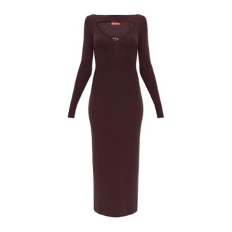 Diesel Wool Dress M-Oloni - Dames - Kleedjes - Bruin - XS - Wol - Kleedjes