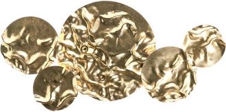 Beliani Decoraci&oacute;n De Pared Glamurosa Pieza Decorativa De Arte 3d Con Forma Irregular De Metal Hierro Dorado Calry