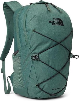 The North Face Jester Backpack Bags Duck Green Dark Heather/TNF Black, Mesh/Nylon/Polyester