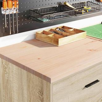 Berkfield Home Durable Garage Cabinets 2 pcs Sonoma Oak Engineered Wood in Light Tan