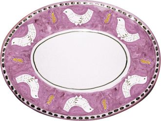 Arcucci Feather Pink Oval Tray 43 cm