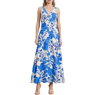 Ciebon Marek Sleeveless Floral Maxi Sundress in Blue at Nordstrom Rack, Size X-Small
