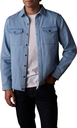 The Normal Brand Big Jake Cotton Blend Button-Up Shirt Jacket in Light Indigo at Nordstrom, Size Xx-Large