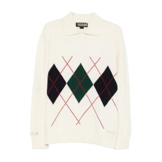 Baracuta Truien & Vesten, Heren, Wit, M, Wol, Argyle Polo Neck