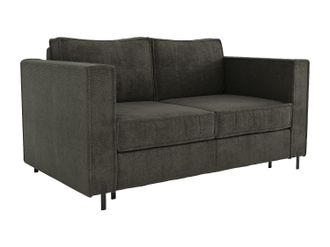 Vente-Unique Sof&aacute; cama de 3 plazas de apertura r&aacute;pida de tela texturizada verde - Cama de 140 cm - Colch&oacute;n de 14 cm - ELORYA