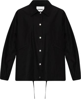 Jil Sander Katoenen Jas - Dames - Zomerjassen - Zwart - M - Katoen - Jassen