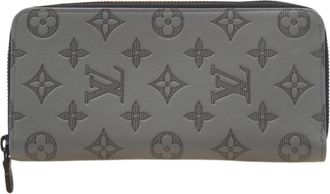 Louis Vuitton Gray Leather Long Wallet (Bi-Fold) (Pre-Owned)