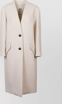 Isabel Marant long wool coat flap pockets