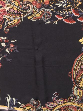 Etro Printed Silk Paisley Scarf - Black