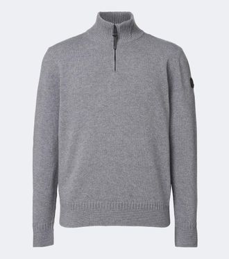 Moncler Wool and cashmere-blend half-zip sweater