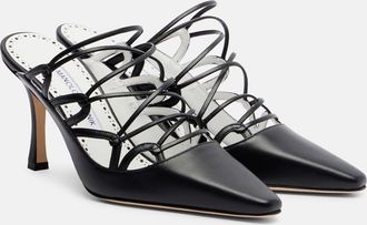 Manolo Blahnik Netas 90 leather mules