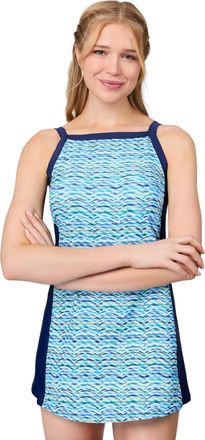 Free Country Womens Swim Dress with Built-in Biker Short