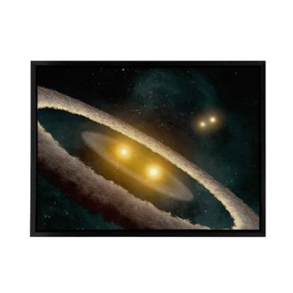 Artery8 Space NASA HD98800 Binary Star System Framed Canvas Wall Art Print in Blue | Size: W24 x H32