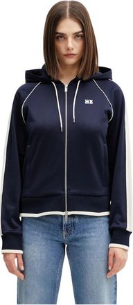 Wales Bonner Anthem Zip-up Sweatshirt - Dames - Vesten met rits - Blauw - S - Katoen - Hoodies & sweatvesten