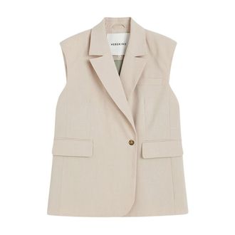 Birgitte Herskind Averill Vest - Dames - Gillet - Beige - L - Polyester - Kostuums