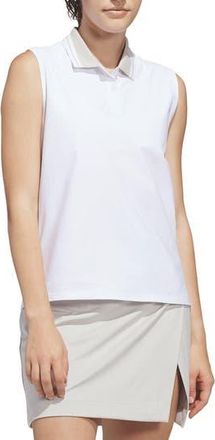 adidas Performance Sleeveless Polo in White/Beige at Nordstrom Rack, Size X-Large