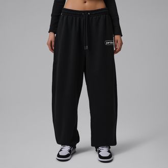 Nike Jordan Womens Jordan Flight Fleece Baggy Pants in Black | IF1001-010