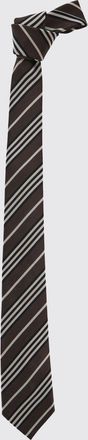 Saint Laurent Cravatta regimental in pura seta dal design classico ed elegante